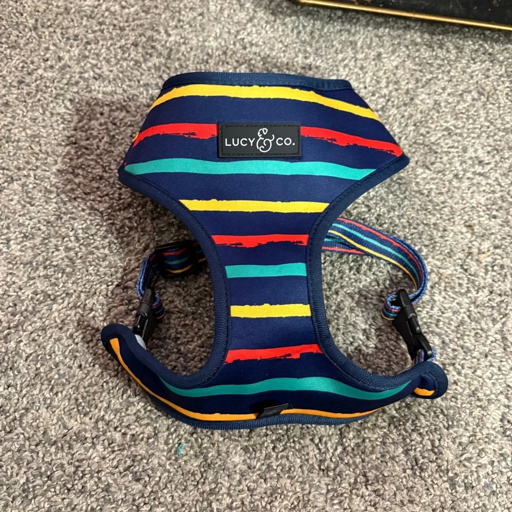 Lucy Co XL Dog Harness Space Planets Stars Adjustable Blue‎ Padded Vest